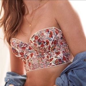 Victoria’s Secret Dream Angels floral bustier bra crop top